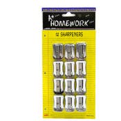 Pencil Sharpeners - 12 Count, Silver, Plastic