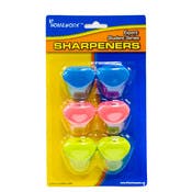 Pencil Sharpeners - 6 Piece, Shavings Receptacle