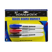 Dry Eraser Markers - 3 Pack, Black/Red/Blue