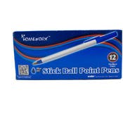 Stick Ballpoint Pens - 12 Count, Blue, Medium