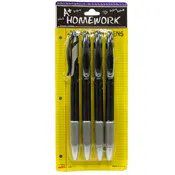 Ballpoint Pens - 3 Count, Black, Retractable