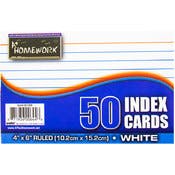Index Cards - Ruled, 50 Count, 4" x 6"