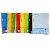 5 Subject College Ruled Spiral Notebook - 150 Sheets, 8 Cover Colors