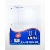 Quad Ruled Filler Paper - 100 Sheets