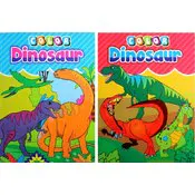 Dinosaur Coloring Books - 2 Designs, 96 Pages
