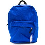 15" Basic Backpacks - Blue, Front Zipper Poch