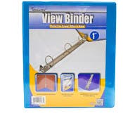 1" 3-Ring Binders - Cyan, View Cover, 2 Pocket