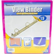 1.5" 3 Ring Binders - Fuchsia, 2 Pockets, View Cover