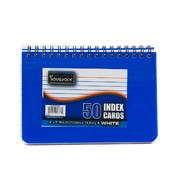 Ruled Spiral-Bound Index Cards - White, 50 Cards, 4" x6 "