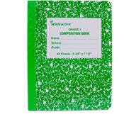 Marbled Wide Ruled Composition Books - 48 Sheets, Green