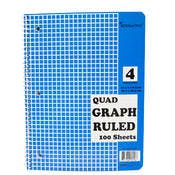 Quad Ruled Spiral Notebook - 100 Sheets, Blue