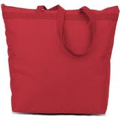 Large Zippered Tote Bags - Red