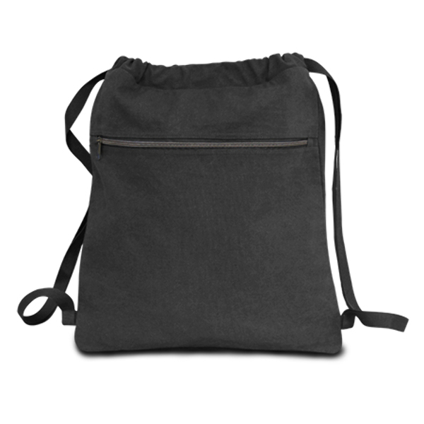 washed canvas drawstring backpack