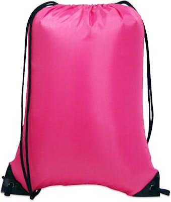 Nylon Drawstring Backpacks - Hot Pink, 18"