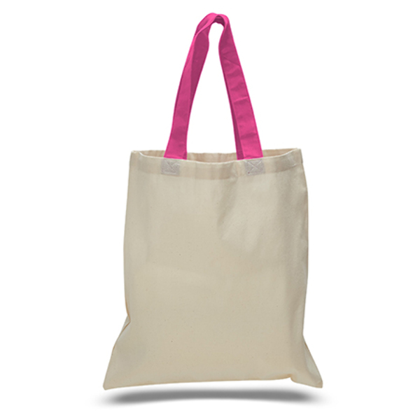 Cotton Canvas Tote Bag Hot Pink 