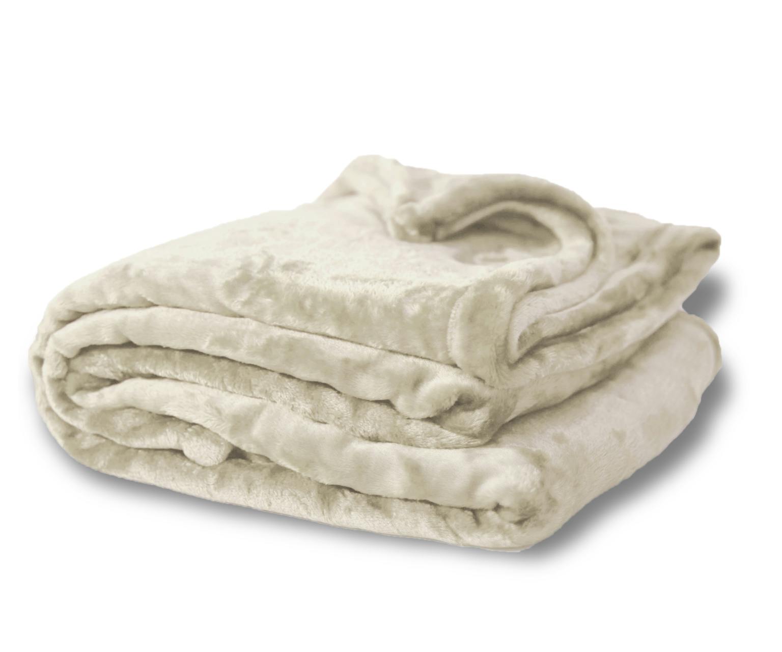 Wholesale Oversized Deluxe Mink Blanket 60" x 72" Cream (SKU 2127293