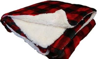 Micro Mink/Sherpa Blanket - Red Buffalo, 50" x 60"