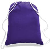 Canvas Drawstring Backpacks - Purple, 18"