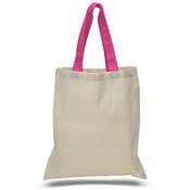 Cotton Canvas Totes - Natural/Hot Pink