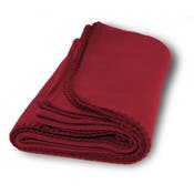 Medium Weight Fleece Blankets - Burgundy, 50" x 60"