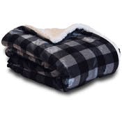 Micro Mink Sherpa Blankets - Gray Buffalo, 50" x 60"