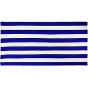 Cabana Stripe Microfiber Beach Towels - Royal Blue, 30' x 60"
