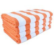 Cali Cabana Stripe Beach Towels - Orange/White, 30" x 60"