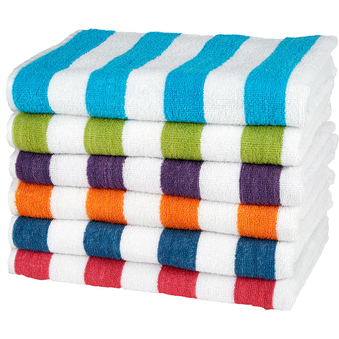 Wholesale Cabana Stripe Beach Towels in 6 Colors - DollarDays