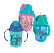 Nuby No-Spill Cups - Assorted Prints, 8oz, 12+ Months