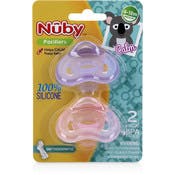 Nuby Natural Shape Pacifiers - 2 Count, Assorted Colors