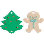 Nuby Christmas Tree & Gingerbread Man Teethers - 3M+, 2 Pack