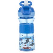 Nuby Push Button Soft Spout Cups - Blue, Sharks, 12 oz