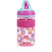 Nuby Freestyle Hard Straw Cups - Pink, Donuts, 12 oz