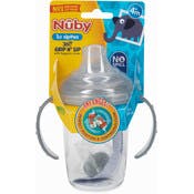 Nuby Grip N' Sip Cups - Hygienic Cover, 360 Weighted Straw, Gray