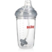 Nuby No-Spill Trainer Cups - Hygienic Cover, Grey, 10 oz