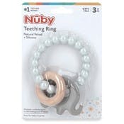 Nuby Teether Rings - Elephant, Wood & Silicone