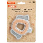 Nuby Natural Teethers - Elephant, Wood & Silicone