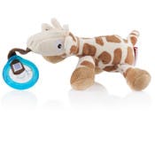 Nuby&trade; Plush Pacifinder - Giraffe, 0-6M, Natural Cherry Shape