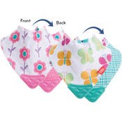 Nuby Baby Girls' Bandana Bibs - Teether, 2 Pack
