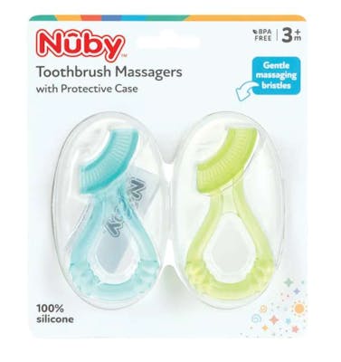 Nuby Toothbrush Massagers - 3 Mon+, 2 Pack