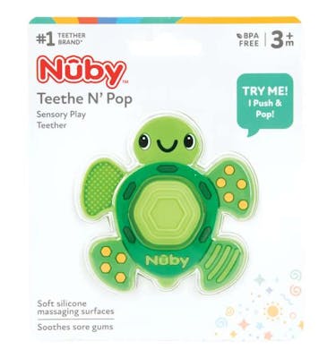 Nuby Sensory Play Teethers - Turtle, 3+ Months