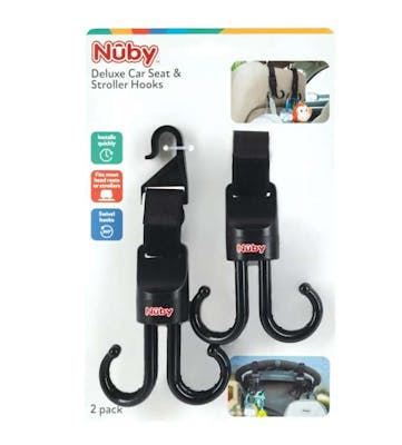 Nuby Deluxe Baby Stroller &amp; Car Seat Hooks - 2 Packs