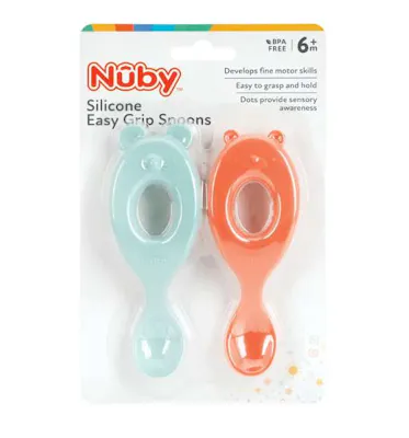 Silicone Character Spoons - Bear and Mouse, 2pk