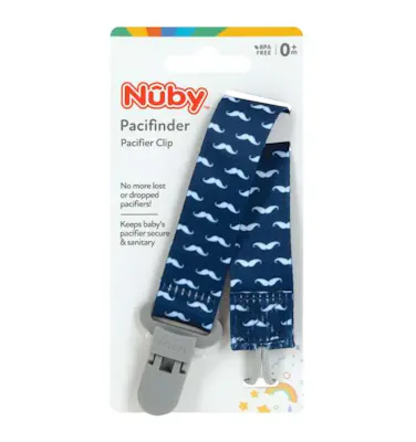 Printed Cloth Pacifier Holders, Assorted Colors