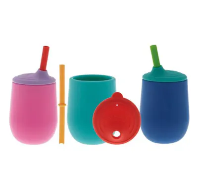 Silicone Straw Cups - 6 oz