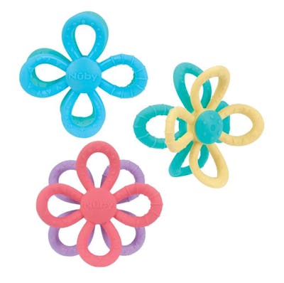 Nuby Fun Loops Teethers, Flower Shapes, 2 Pack