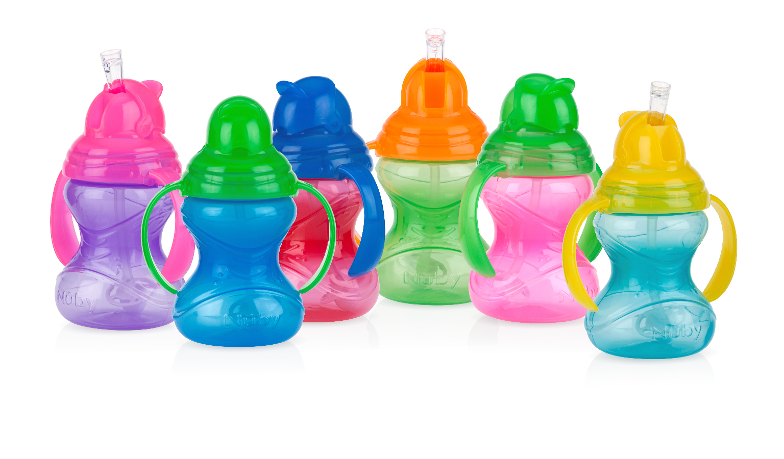Nuby No-Spill 360 Weighted Straw GripN'Sip Cup, Color May Vary
