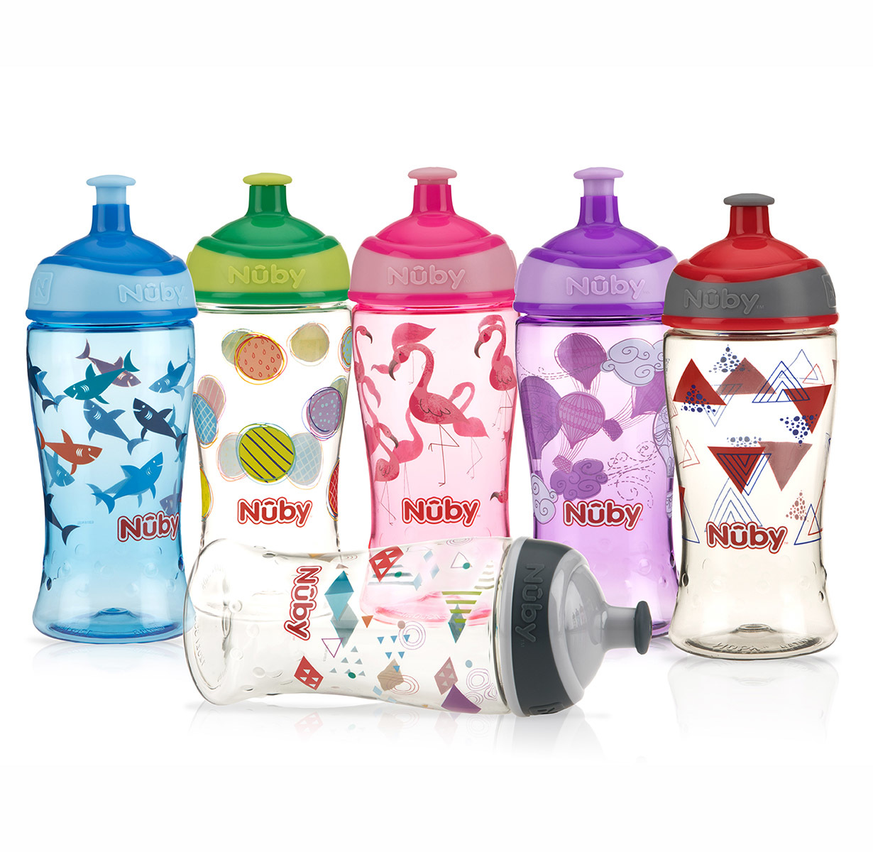Wholesale Sippy Cups - 12 oz, Bright Prints, Durable