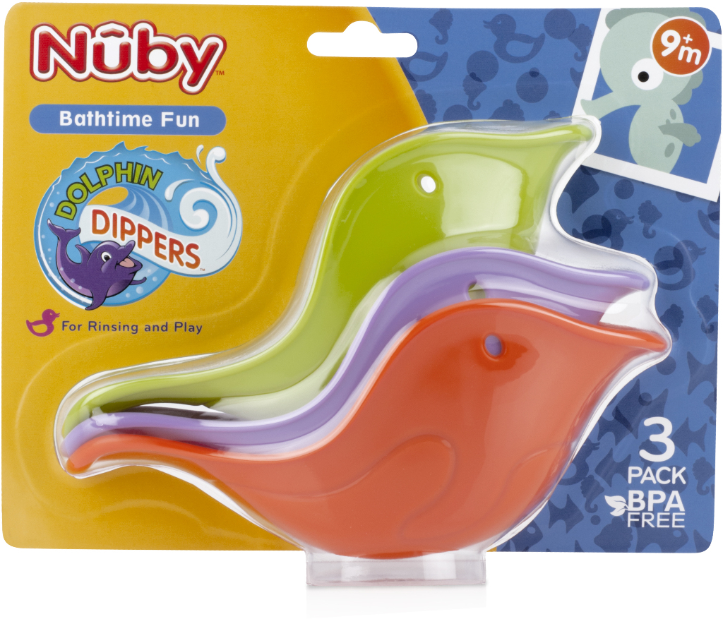 Nuby 3-Pack Dolphin Dippers Bath Scoops 6197