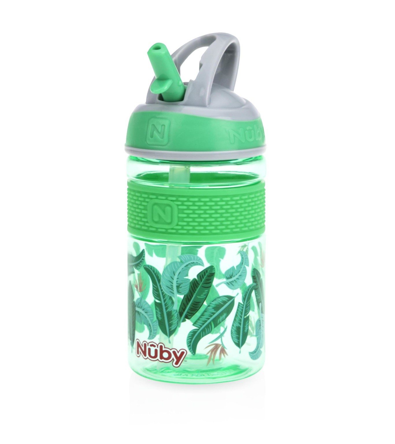 Wholesale Nuby Flipit Freestyle Hard Straw Cups Green, Leaves, 12 oz